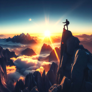 motivation mountain climbing and sunset