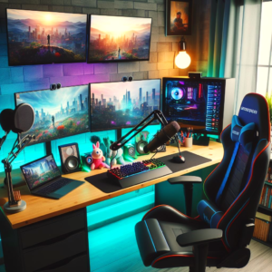 colorful streaming setup